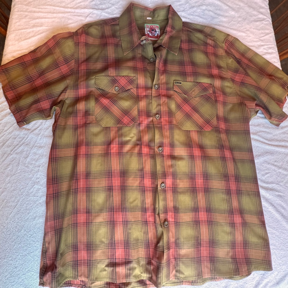 DIXXON Red and Green Plaid Casual Shirt